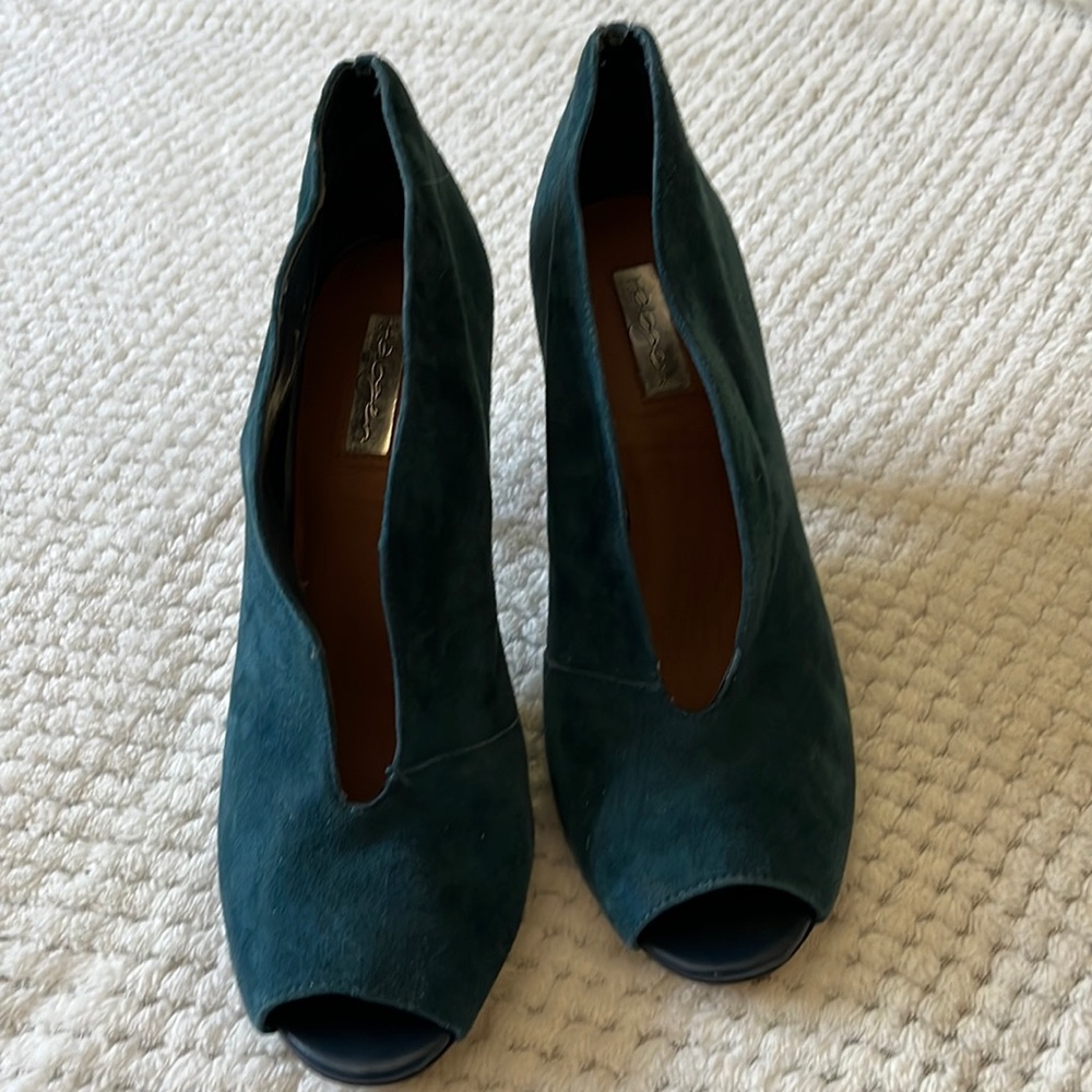 Teal Peep Toe